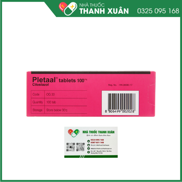 Pletaal Tablets 100mg trị thiếu máu cục bộ